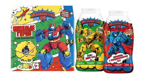 МЕГАМОНСТРЫ подарочный набор веселые герои: шампунь с кондиционером 250мл, гель-пена 250мл